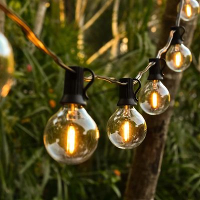 Luzes de cordão G40 Globe - 25 lâmpadas, 7,5 m, expansível | YARDBULBS